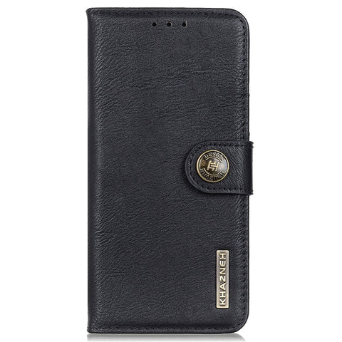 KHAZNEH for Motorola Moto G72 4G Cowhide Texture PU Leather Wallet Case Foldable Stand Phone Drop-proof Shell