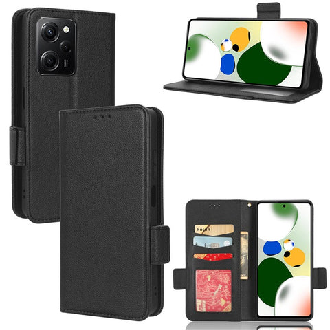 For Xiaomi Redmi Note 12 Pro 5G  / Note 12 Pro Speed 5G / Poco X5 Pro 5G Litchi Texture PU Leather Flip Phone Case Stand Magnetic Closure Shockproof Wallet Cover with Strap