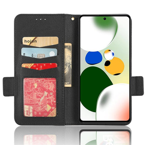 For Xiaomi Redmi Note 12 Pro 5G  / Note 12 Pro Speed 5G / Poco X5 Pro 5G Litchi Texture PU Leather Flip Phone Case Stand Magnetic Closure Shockproof Wallet Cover with Strap