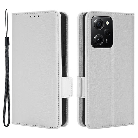 For Xiaomi Redmi Note 12 Pro 5G  / Note 12 Pro Speed 5G / Poco X5 Pro 5G Litchi Texture PU Leather Flip Phone Case Stand Magnetic Closure Shockproof Wallet Cover with Strap