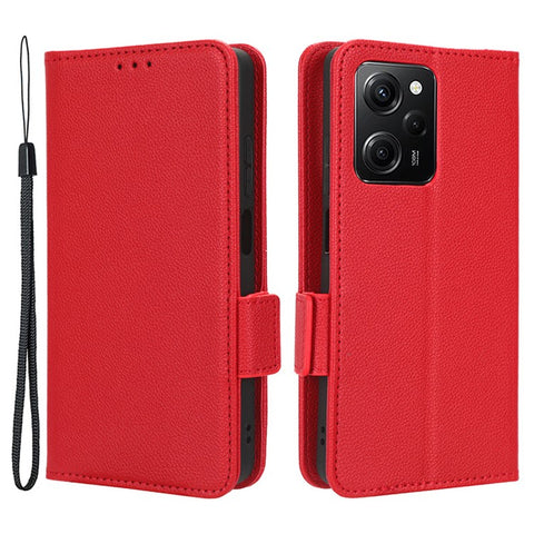 For Xiaomi Redmi Note 12 Pro 5G  / Note 12 Pro Speed 5G / Poco X5 Pro 5G Litchi Texture PU Leather Flip Phone Case Stand Magnetic Closure Shockproof Wallet Cover with Strap