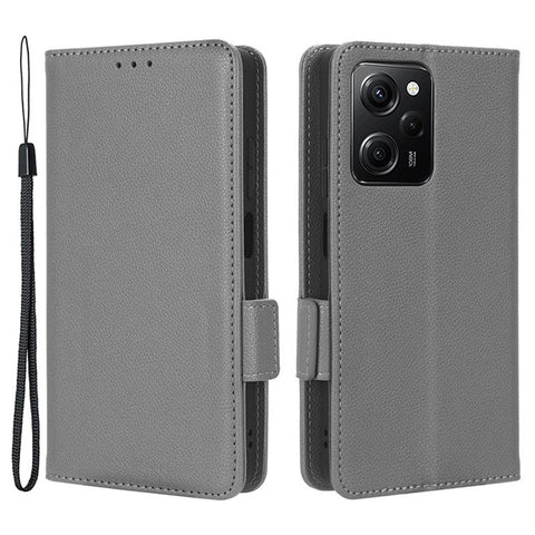 For Xiaomi Redmi Note 12 Pro 5G  / Note 12 Pro Speed 5G / Poco X5 Pro 5G Litchi Texture PU Leather Flip Phone Case Stand Magnetic Closure Shockproof Wallet Cover with Strap