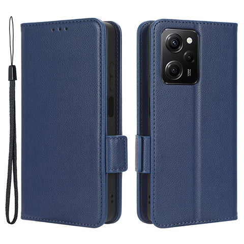 For Xiaomi Redmi Note 12 Pro 5G  / Note 12 Pro Speed 5G / Poco X5 Pro 5G Litchi Texture PU Leather Flip Phone Case Stand Magnetic Closure Shockproof Wallet Cover with Strap