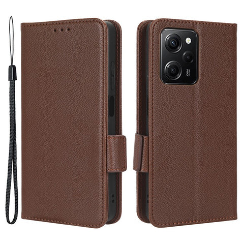 For Xiaomi Redmi Note 12 Pro 5G  / Note 12 Pro Speed 5G / Poco X5 Pro 5G Litchi Texture PU Leather Flip Phone Case Stand Magnetic Closure Shockproof Wallet Cover with Strap