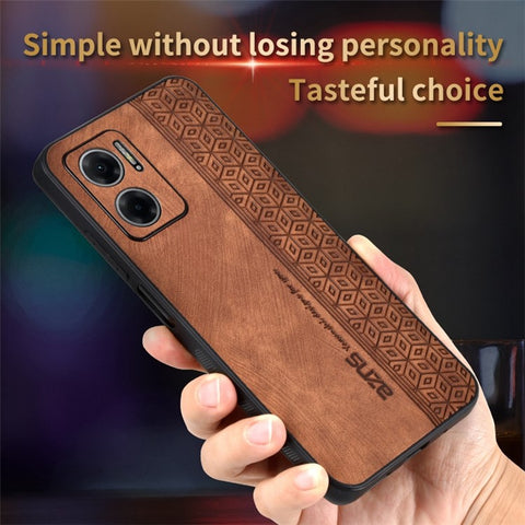 AZNS For Xiaomi Redmi 10 5G / Redmi Note 11E 5G / Redmi 10 Prime+ 5G Imprinted Pattern Anti-scratch Phone Case PU Leather Coated TPU Cover