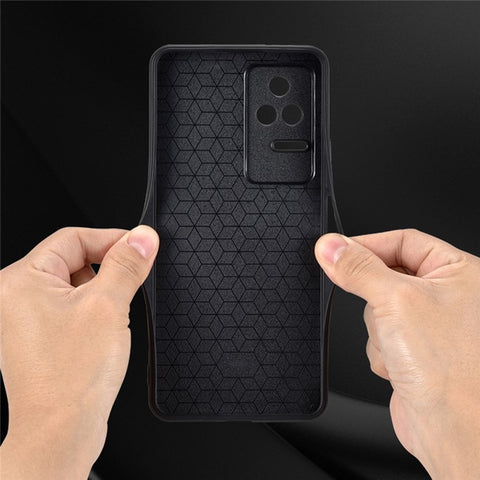 AZNS For Xiaomi Poco F4 5G / Redmi K40S 5G Imprinted Pattern PU Leather Coated TPU Cover Anti-slip Side Edge Drop-proof Phone Case