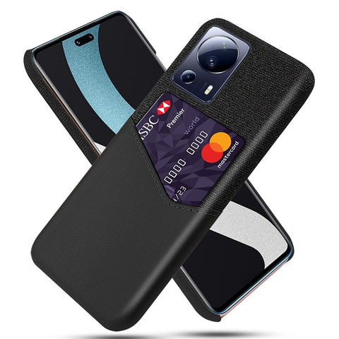 For Xiaomi Civi 2 5G / 12 Lite NE 5G Cloth Texture Phone Case PU Leather Coated PC Scratch-resistant Cell Phone Cover with Card Slot
