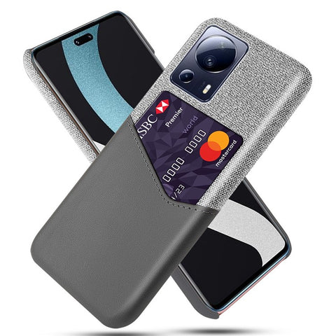 For Xiaomi Civi 2 5G / 12 Lite NE 5G Cloth Texture Phone Case PU Leather Coated PC Scratch-resistant Cell Phone Cover with Card Slot