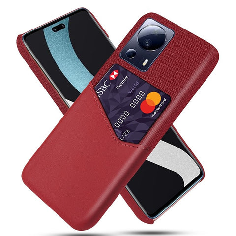 For Xiaomi Civi 2 5G / 12 Lite NE 5G Cloth Texture Phone Case PU Leather Coated PC Scratch-resistant Cell Phone Cover with Card Slot