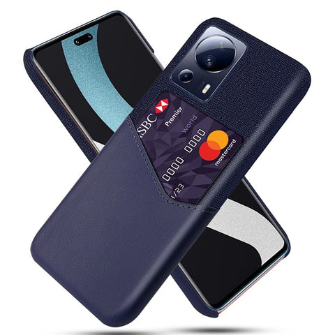 For Xiaomi Civi 2 5G / 12 Lite NE 5G Cloth Texture Phone Case PU Leather Coated PC Scratch-resistant Cell Phone Cover with Card Slot