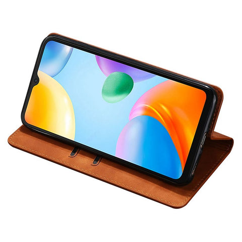 For Xiaomi Poco M5s 4G / Redmi Note 11 SE (India) 4G / Note 10 4G / Note 10S 4G PU Leather Cover, Viewing Stand Skin-touch Feeling Hidden Magnetic Adsorption Flip Case with Card Holder