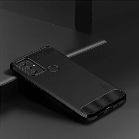 MOFI JK TPU Series-1 TPU Case for Motorola Moto G Play (2023) 4G , Carbon Fiber Texture Brushed Drop-Proof Cell Phone Cover