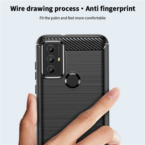MOFI JK TPU Series-1 TPU Case for Motorola Moto G Play (2023) 4G , Carbon Fiber Texture Brushed Drop-Proof Cell Phone Cover