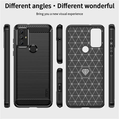 MOFI JK TPU Series-1 TPU Case for Motorola Moto G Play (2023) 4G , Carbon Fiber Texture Brushed Drop-Proof Cell Phone Cover
