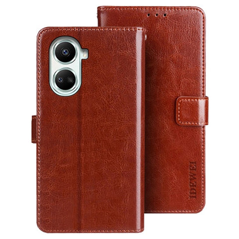 IDEWEI For Huawei nova 10 SE 4G Well-protected PU Leather Flip Stand Wallet Cover Crazy Horse Texture Phone Protective Case