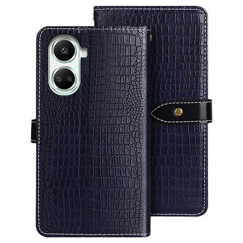 IDEWEI Magnetic Protective Cover for Huawei nova 10 SE 4G, Crocodile Texture PU Leather Wallet Folio Flip Phone Case with Stand Function