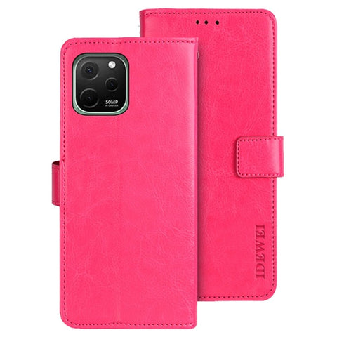 IDEWEI For Huawei nova Y61 4G Shock-absorbing PU Leather Flip Stand Wallet Cover Crazy Horse Texture Phone Protective Case