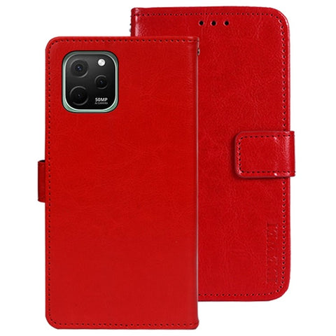 IDEWEI For Huawei nova Y61 4G Shock-absorbing PU Leather Flip Stand Wallet Cover Crazy Horse Texture Phone Protective Case
