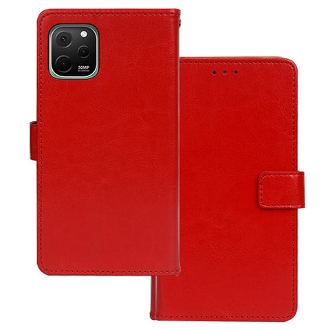 IDEWEI For Huawei nova Y61 4G Wallet Feature Collision Proof Magnetic Closure Phone Case Crazy Horse Texture PU Leather Flip Cover with Stand