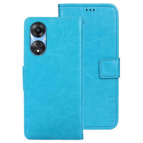 IDEWEI For Oppo A58 5G Protective Shell, PU Leather Flip Stand Wallet Cover Crazy Horse Texture Phone Case