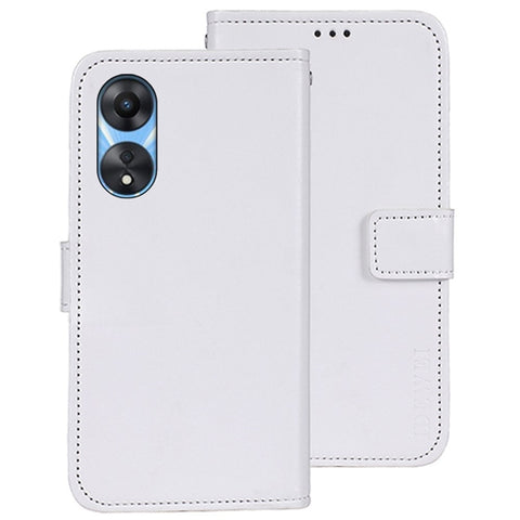 IDEWEI For Oppo A58 5G Protective Shell, PU Leather Flip Stand Wallet Cover Crazy Horse Texture Phone Case