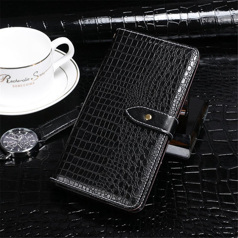 IDEWEI Magnetic Protective Cover for Oppo A58 5G, Foldable Stand Crocodile Texture PU Leather Wallet Folio Flip Phone Case