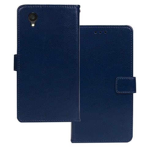IDEWEI For Alcatel 1 Ultra Wallet Feature Magnetic Closure Phone Case Crazy Horse Texture Fall Proof PU Leather Flip Cover with Stand