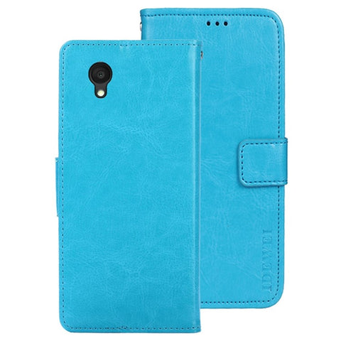 IDEWEI For Alcatel 1 Ultra Fully Wrapped PU Leather Flip Stand Wallet Cover Crazy Horse Texture Phone Protective Case