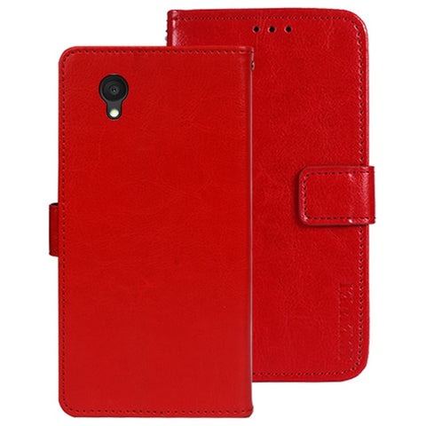 IDEWEI For Alcatel 1 Ultra Fully Wrapped PU Leather Flip Stand Wallet Cover Crazy Horse Texture Phone Protective Case