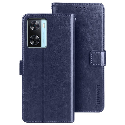 IDEWEI For Oppo A77s 4G Bump Proof PU Leather Flip Stand Wallet Cover Crazy Horse Texture Phone Protective Case