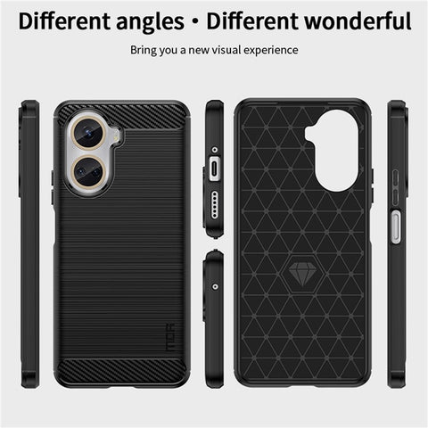 MOFI JK TPU Series-1 for Huawei nova 10 SE 4G TPU Case, Carbon Fiber Brushed Protective Shell Phone Back Cover