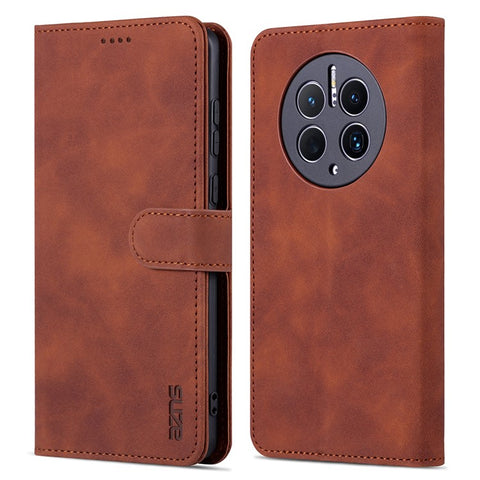 AZNS For Huawei Mate 50 Pro 4G Anti-fall Phone Protective Flip Cover PU Leather + TPU Interior Case with Stand