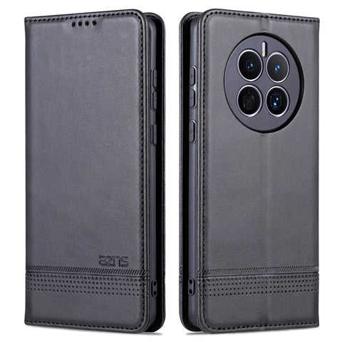 AZNS For Huawei Mate 50 4G Cowhide Texture Viewing Stand Phone Case PU Leather Magnetic Auto-absorbed Folio Flip Wallet Cover