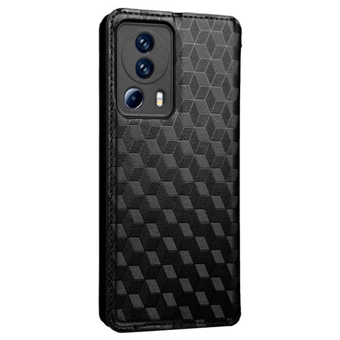 For Xiaomi Civi 2 5G / 12 Lite NE 5G / 13 Lite Imprinted Rhombus Pattern Stand Wallet Fully Wrapped Phone Case PU Leather Magnetic Auto-absorbed Folio Flip Cover
