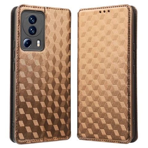 For Xiaomi Civi 2 5G / 12 Lite NE 5G / 13 Lite Imprinted Rhombus Pattern Stand Wallet Fully Wrapped Phone Case PU Leather Magnetic Auto-absorbed Folio Flip Cover