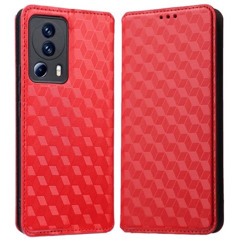 For Xiaomi Civi 2 5G / 12 Lite NE 5G / 13 Lite Imprinted Rhombus Pattern Stand Wallet Fully Wrapped Phone Case PU Leather Magnetic Auto-absorbed Folio Flip Cover