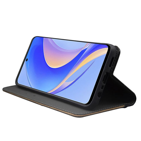 IDEWEI For Huawei nova Y90 4G Anti-fading Color Splicing Leather Magnetic Cover Phone Case with Card Slots and Wrist Strap