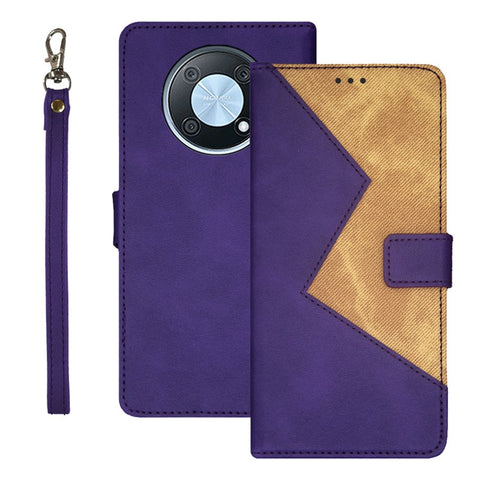 IDEWEI For Huawei nova Y90 4G Anti-fading Color Splicing Leather Magnetic Cover Phone Case with Card Slots and Wrist Strap