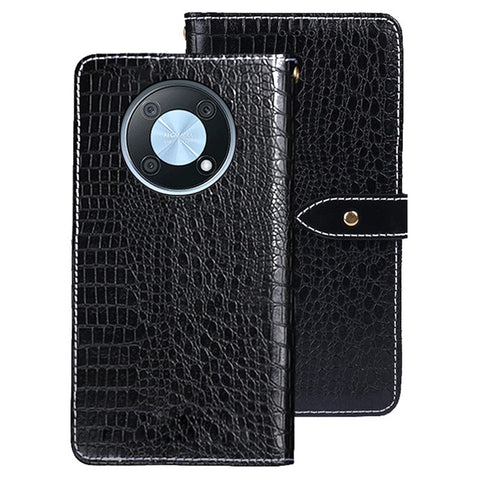 IDEWEI Magnetic Protective Flip Cover for Huawei nova Y90 4G, Crocodile Texture PU Leather Wallet Stand Function Phone Case