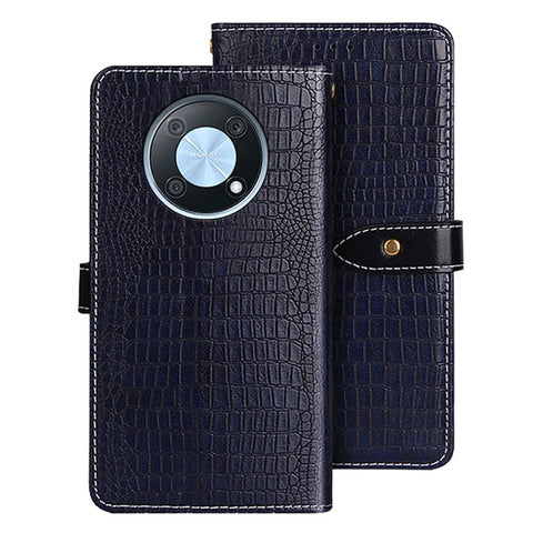 IDEWEI Magnetic Protective Flip Cover for Huawei nova Y90 4G, Crocodile Texture PU Leather Wallet Stand Function Phone Case