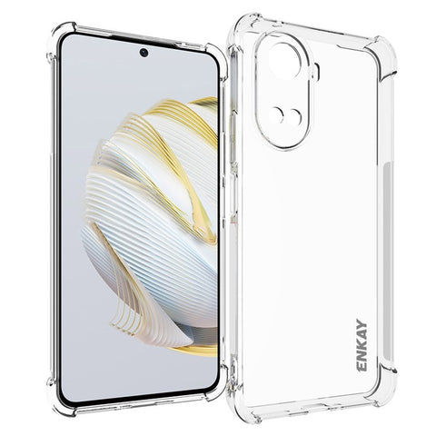 ENKAY HAT PRINCE For Huawei nova 10 SE 4G Flexible TPU Phone Case Anti-slip Strip Edge HD Clear Thickened Corners Protection Phone Cover