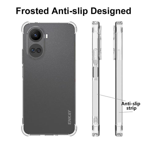 ENKAY HAT PRINCE For Huawei nova 10 SE 4G Flexible TPU Phone Case Anti-slip Strip Edge HD Clear Thickened Corners Protection Phone Cover