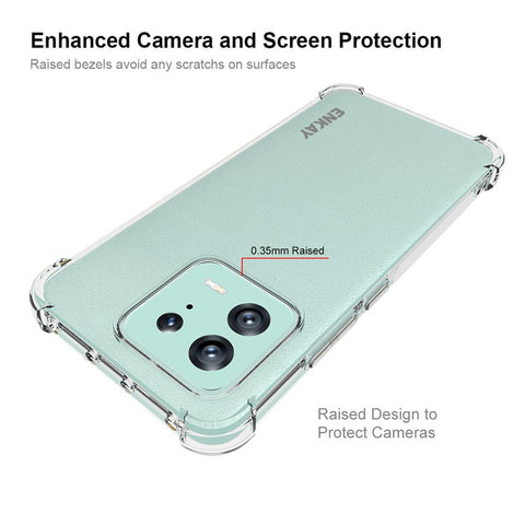 ENKAY HAT PRINCE Mobile Phone Case for Xiaomi 13, Thickened Corners Flexible TPU Phone Cover Anti-slip Strip Edge Clear Phone Shell