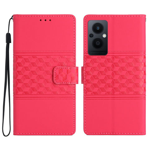 PU Leather Retro Imprinted Pattern Phone Cover for Oppo Reno8 Lite 5G / Reno7 Z 5G, Flip Wallet Stand Shockproof Phone Case with Strap