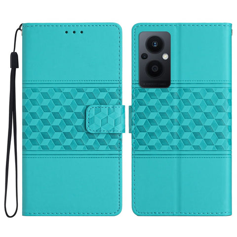 PU Leather Retro Imprinted Pattern Phone Cover for Oppo Reno8 Lite 5G / Reno7 Z 5G, Flip Wallet Stand Shockproof Phone Case with Strap