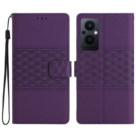 PU Leather Retro Imprinted Pattern Phone Cover for Oppo Reno8 Lite 5G / Reno7 Z 5G, Flip Wallet Stand Shockproof Phone Case with Strap
