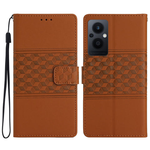 PU Leather Retro Imprinted Pattern Phone Cover for Oppo Reno8 Lite 5G / Reno7 Z 5G, Flip Wallet Stand Shockproof Phone Case with Strap