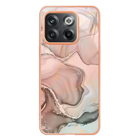 For OnePlus 10T 5G / Ace Pro 5G YB IMD Series-16 Style E Marble Pattern Phone Case 2.0mm TPU Electroplating Frame Protective IMD Cover