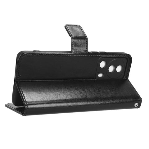 For Xiaomi Civi 2 5G / 12 Lite NE 5G / 13 Lite PU Leather Flip Protective Case Crazy Horse Texture Wallet Magnetic Phone Cover with Strap