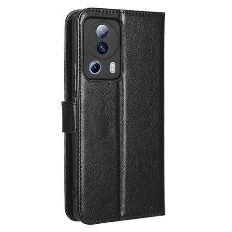 For Xiaomi Civi 2 5G / 12 Lite NE 5G / 13 Lite PU Leather Flip Protective Case Crazy Horse Texture Wallet Magnetic Phone Cover with Strap